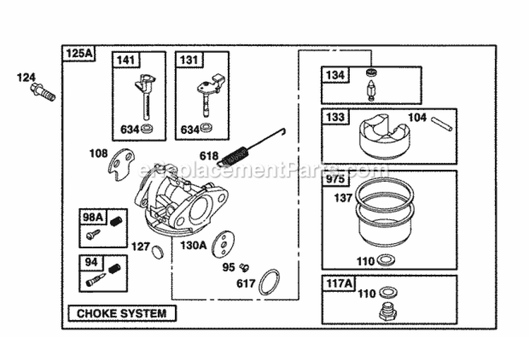 Page E Diagram and Parts List for 12E802-1114-01  Briggs and Stratton Engine